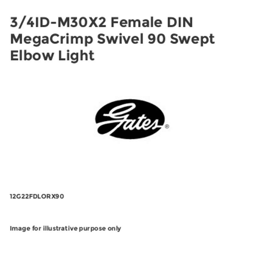 Female DIN MegaCrimp Swivel 90 Swept Elbow Light