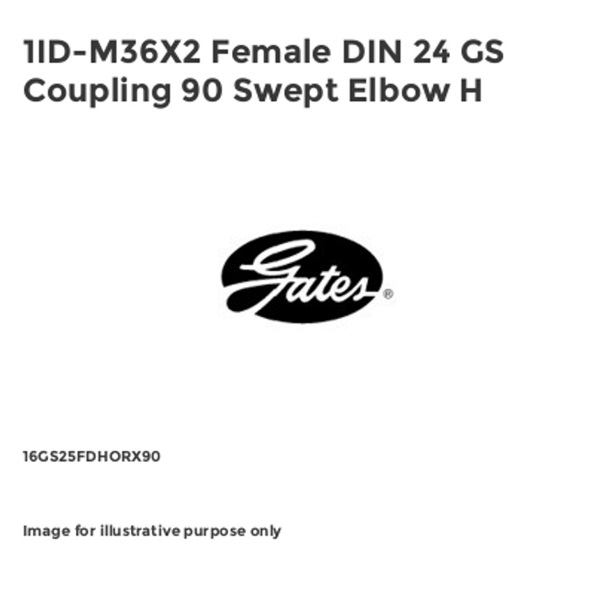 Female DIN 24 GS Coupling 90 Swept Elbow H