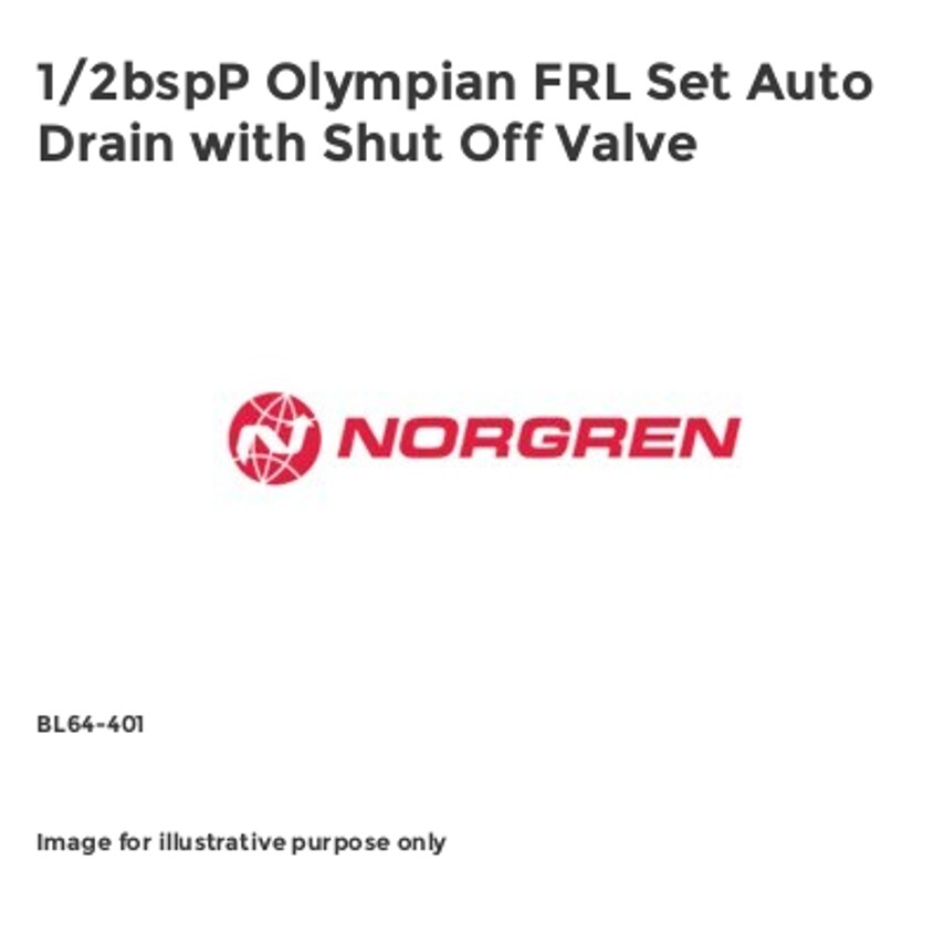 Olympian FRL Set Auto Drain With Shut Off Valve