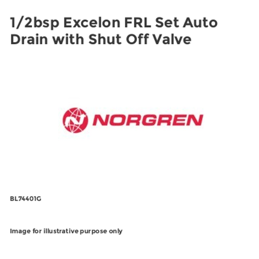 Excelon FRL Set Auto Drain With Shut Off Valve