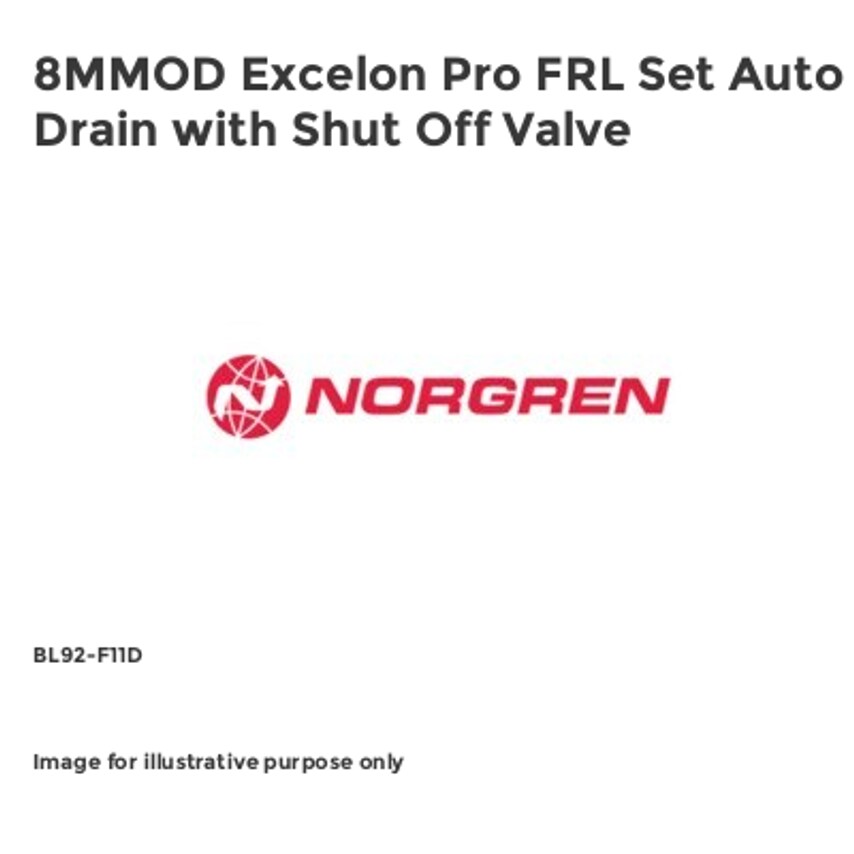 Excelon Pro FRL Set Auto Drain With Shut Off Valve