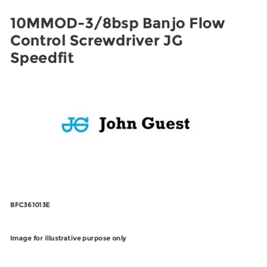 Banjo Flow Control Screwdriver JG Speedfit