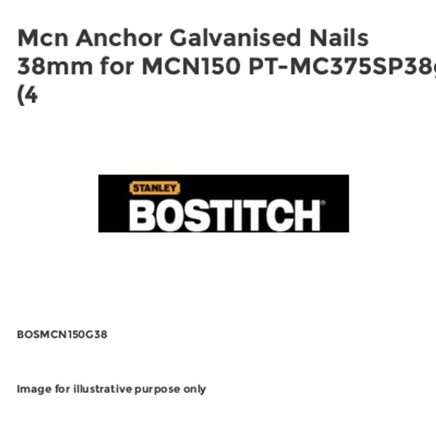 Bostitch Mcn Anchor Galvanised Nails 38mm for MCN150 PT-MC375SP38G (Pack 4000) -