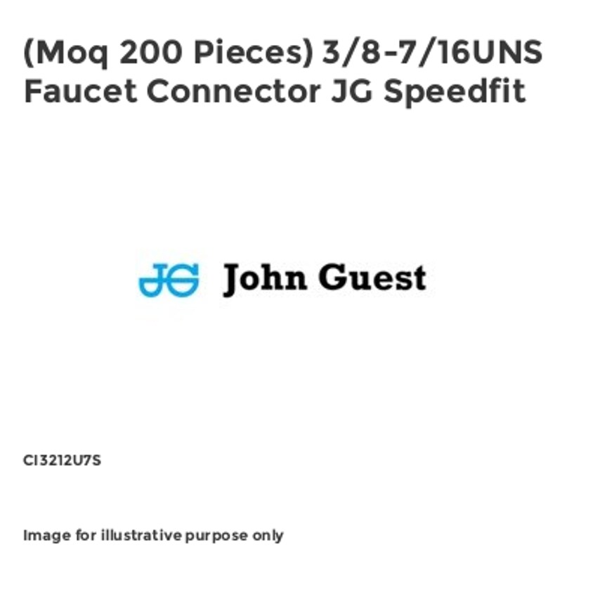 (Moq 200 Pieces) 3/8-7/16UNS Faucet Connector JG Speedfit CI3212U7S