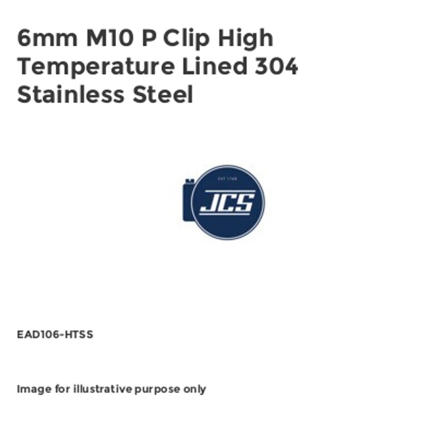 JCS 6mm M10 P Clip High Temperature Lined 304 Stainless Steel EAD106-HTSS