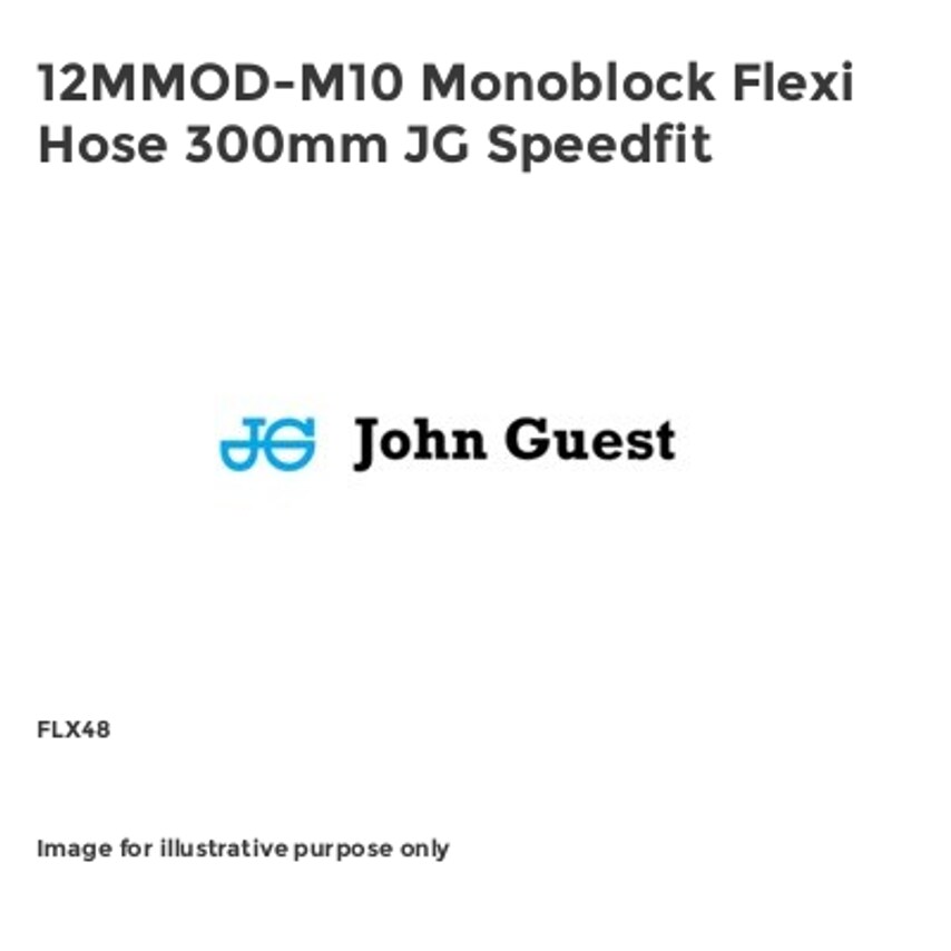 John Guest 12MMOD-M10 Monoblock Flexi Hose 300mm JG Speedfit FLX48