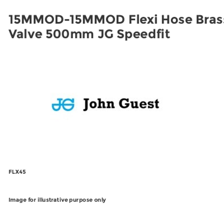John Guest 15MMOD-15MMOD Flexi Hose Brass Valve 500mm JG Speedfit