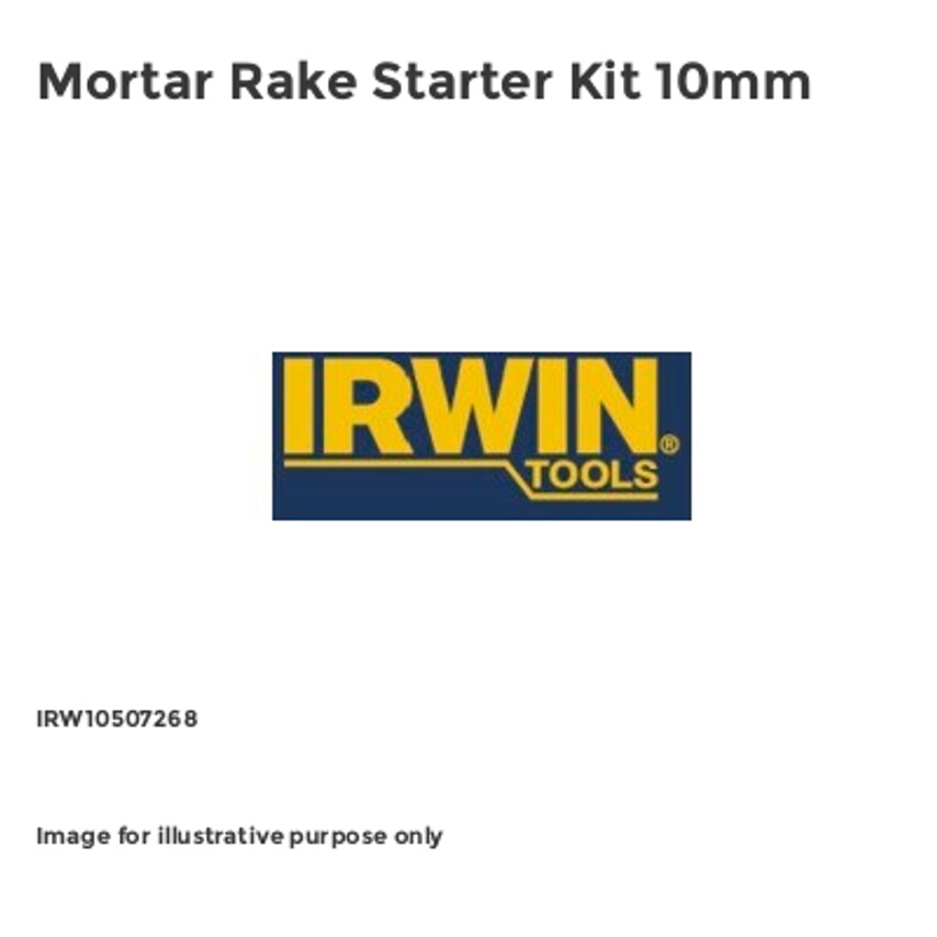 Irwin Mortar Rake Starter Kit 10mm IRW10507268 at Zoro