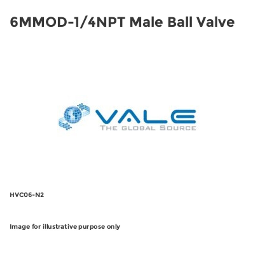 Vale 6MMOD-1/4NPT Male Ball Valve