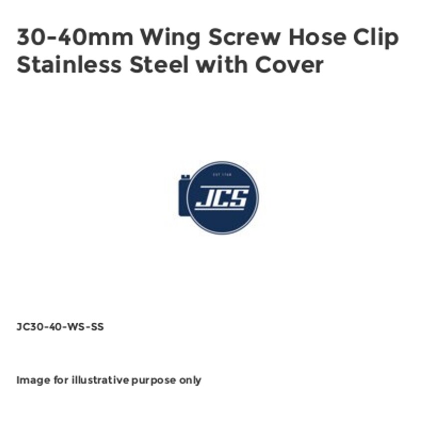 JCS 30-40mm Wing Screw Hose Clip Stainless Steel with Cover