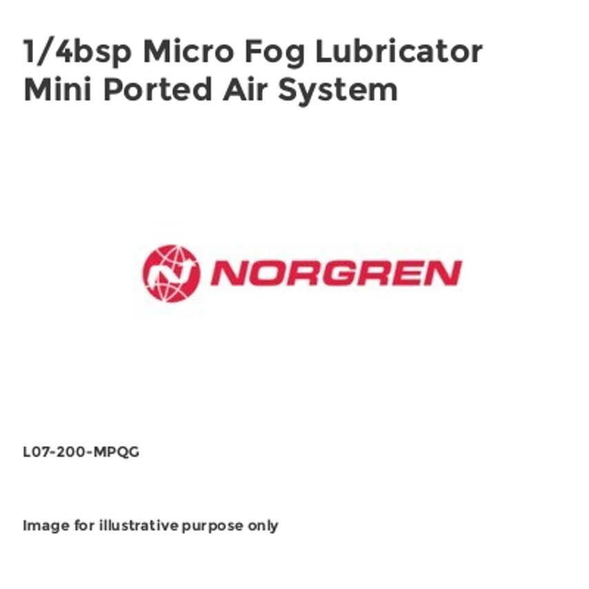 Micro Fog Lubricator Mini Ported Air System