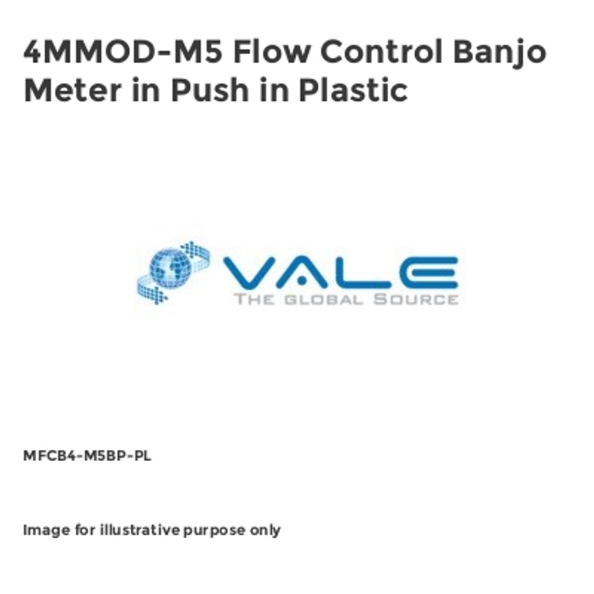 Flow Control Banjo Meter in Push in Plastic