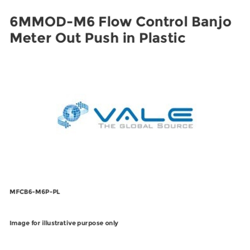 Flow Control Banjo Meter in Push in Plastic (Metric)