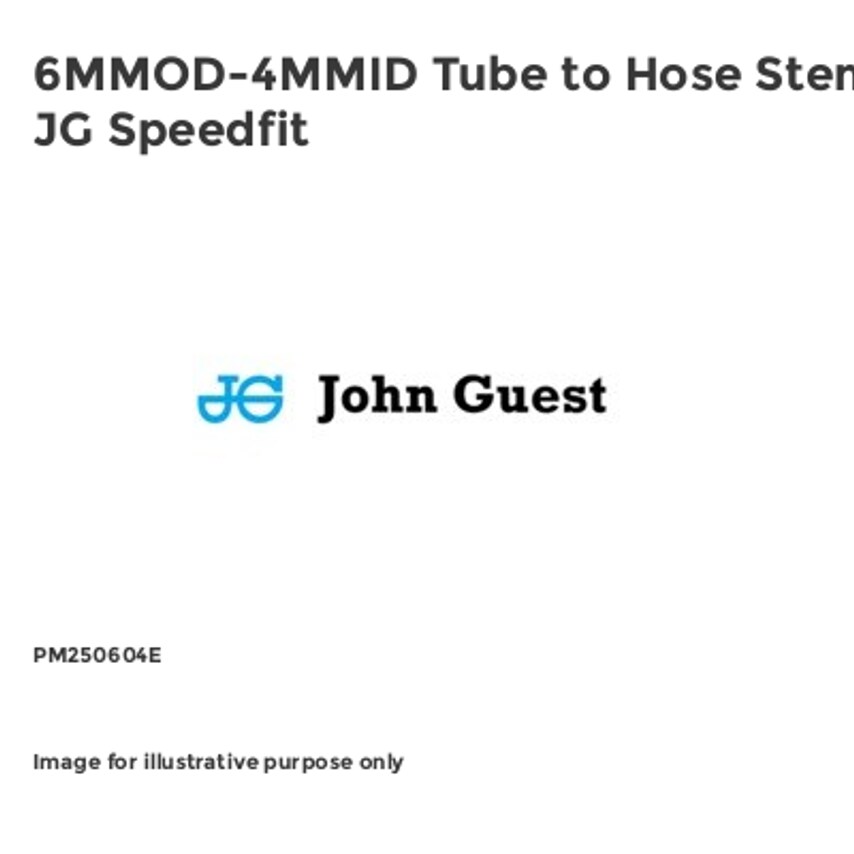 Tube to Hose Stem JG Speedfit