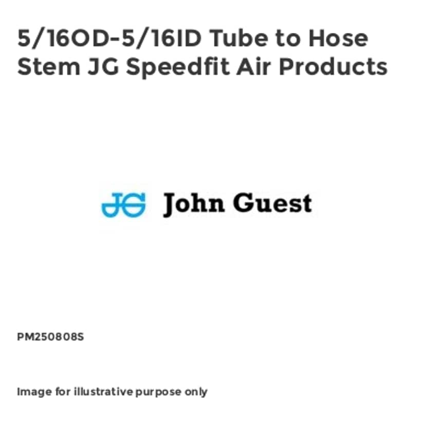 Tube to Hose Stem JG Speedfit Air Products