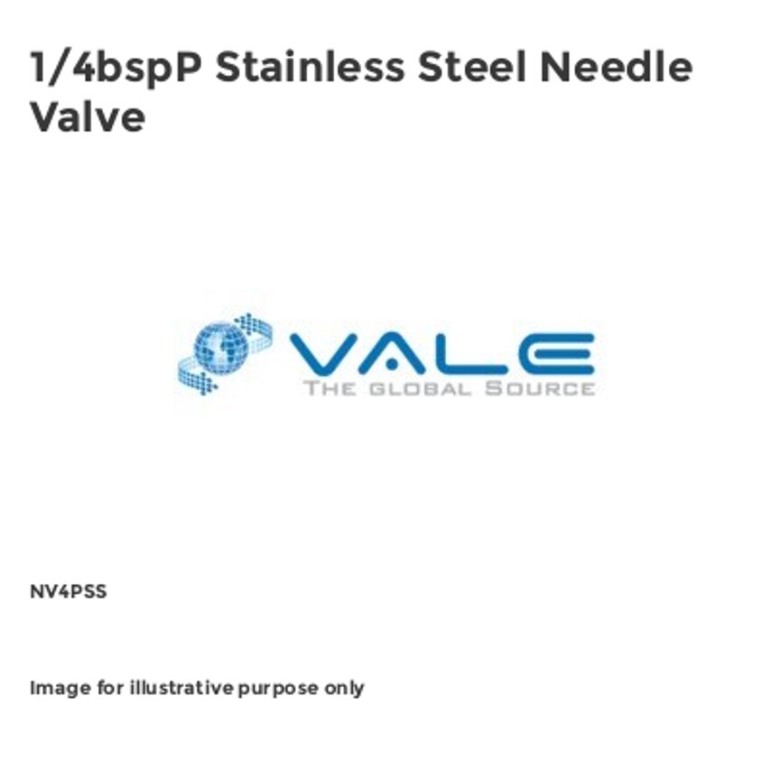Stainless Steel Needle Valve (BSPP)