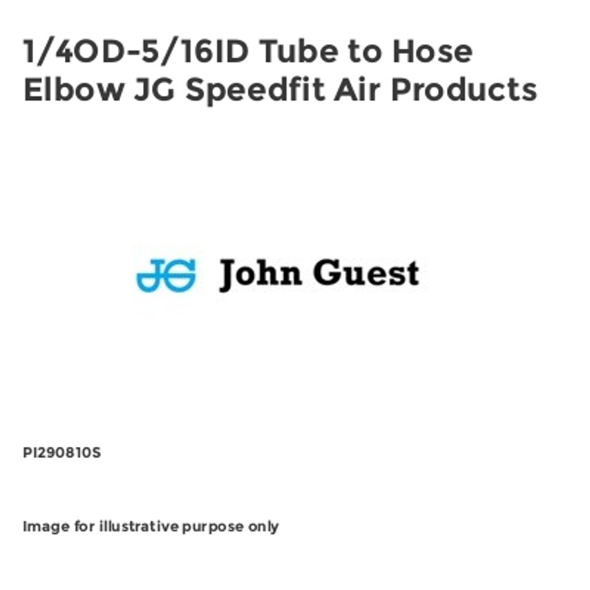 Tube to Hose Elbow JG Speedfit Air Products