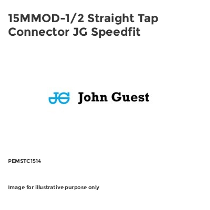 John Guest 15MMOD-1/2 Straight Tap Connector JG Speedfit