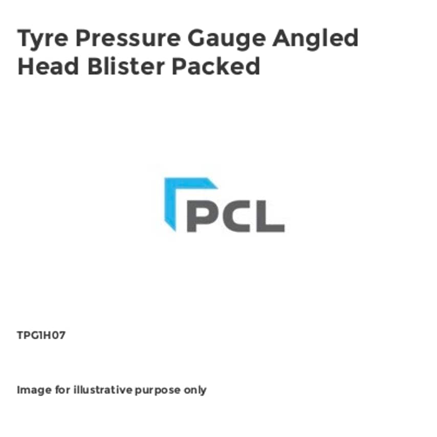 PCL Tyre Pressure Gauge Angled Head Blister Packed