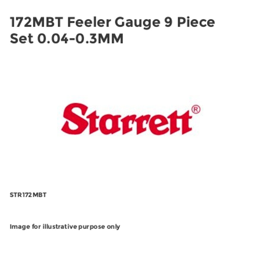Shop Starrett 172MBT Feeler Gauge 9 Piece Set 0.040.3MM Feeler