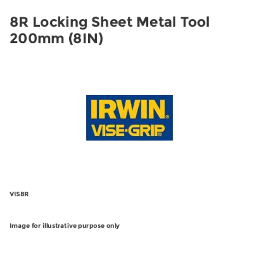 38548000237 VIS8R IRWIN ViseGrip 8R Locking Sheet Metal Tool 200mm (8in) VIS8R