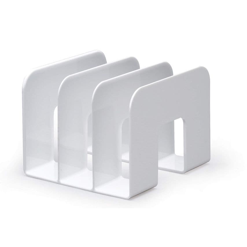 Durable Trend Magazine Stand Desk File Holder Document Book Organiser, White