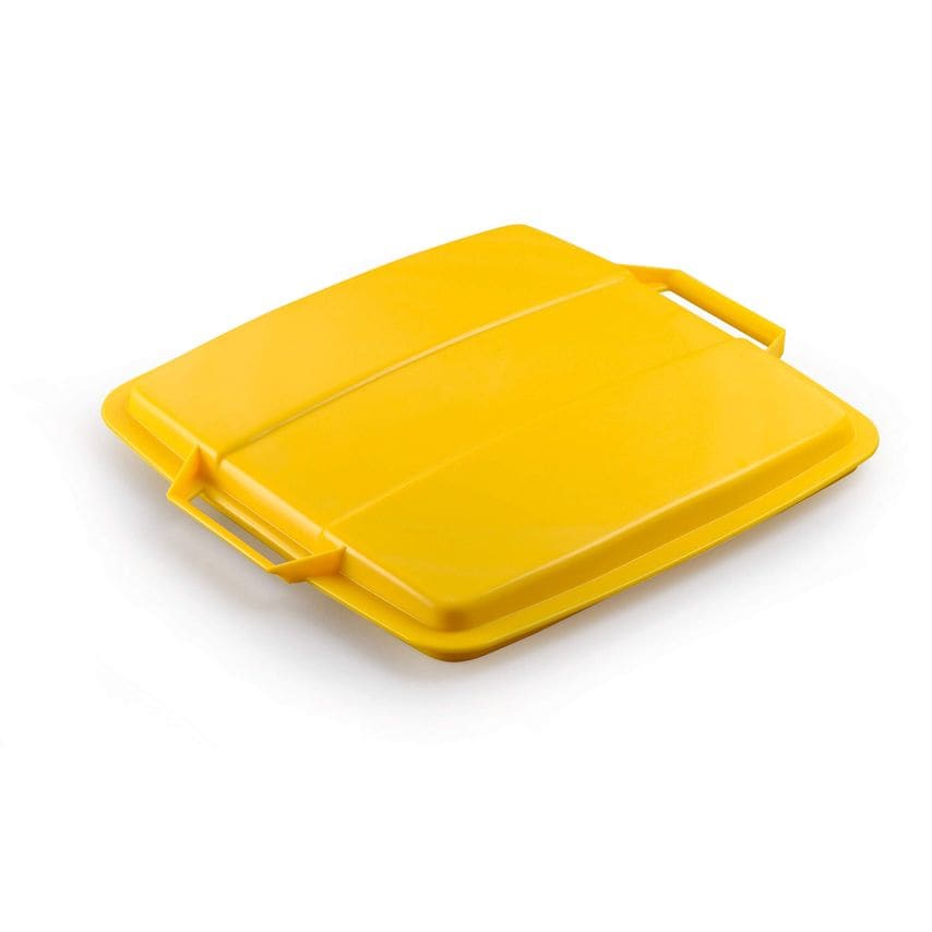 Durable Durabin 90L Square Recycling Bin Lid, Food & Freezer Safe, Yellow