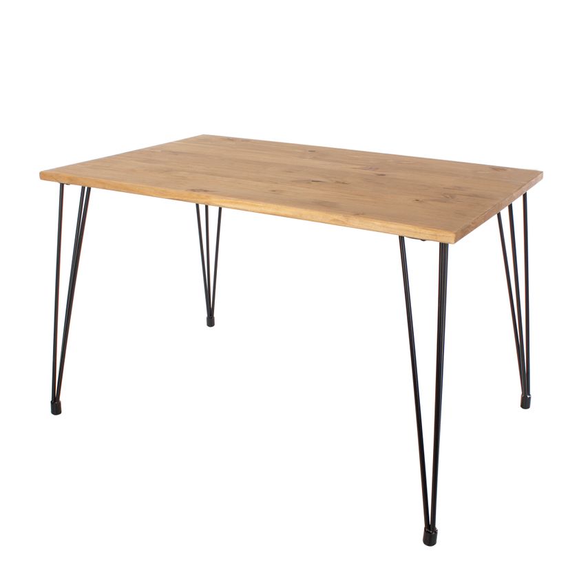 Augusta Rectangular Dining Table with Black Metal Legs