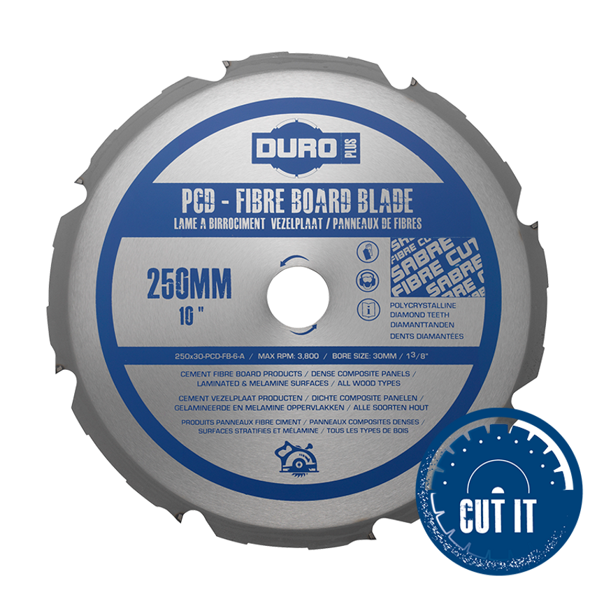 DURO 230 x 2.4 x 1.8 x 30mm - 8 Teeth PCD Fibre Board & Dense Composites