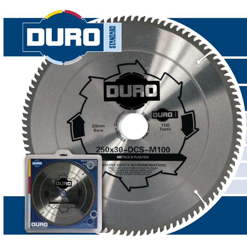 DURO 250 x 30mm TCT Saw Blade - Metal - 100 Teeth (16/20/25 Rb)