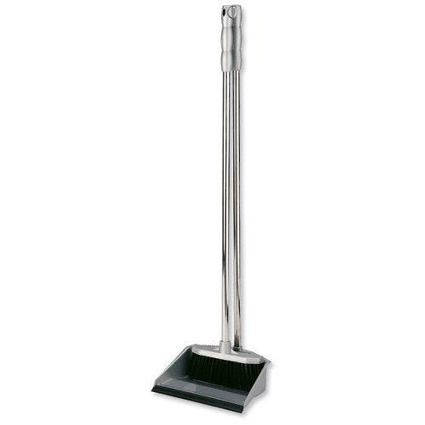 Addis Metallic Long Handle Dustpan & Brush Set - Pack (6)