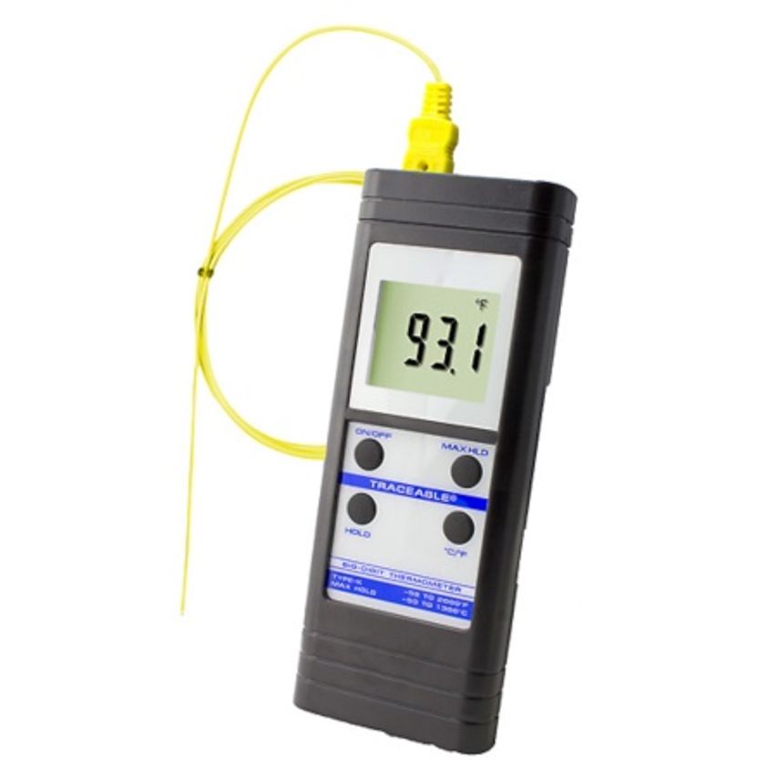 Big-Digit Thermocouple Thermometer With Calibration