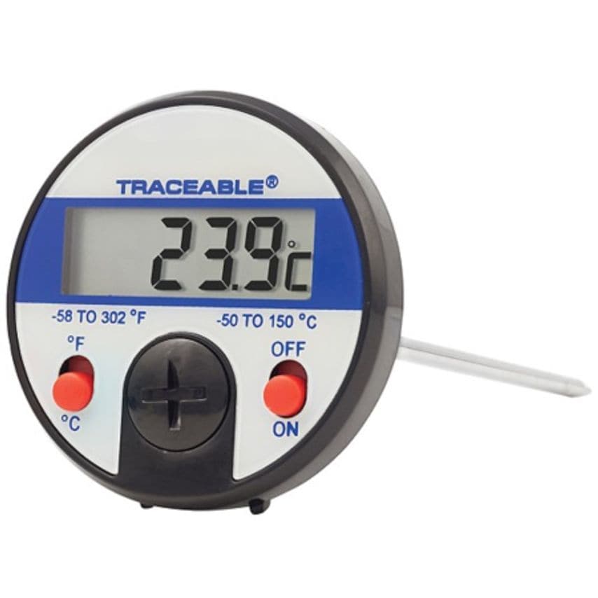 TRACEABLE Jumbo-Display Thermometer With Calibration 1C Accuracy 1 Piercing-Tip