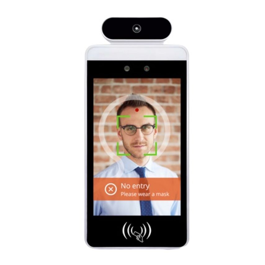 Temperature Measurement Kiosk With Facial Recognition - Free Standing With Gel D