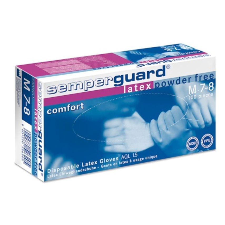 Semperguard Gloves - Latex Comfort - Size M - Pack of 100