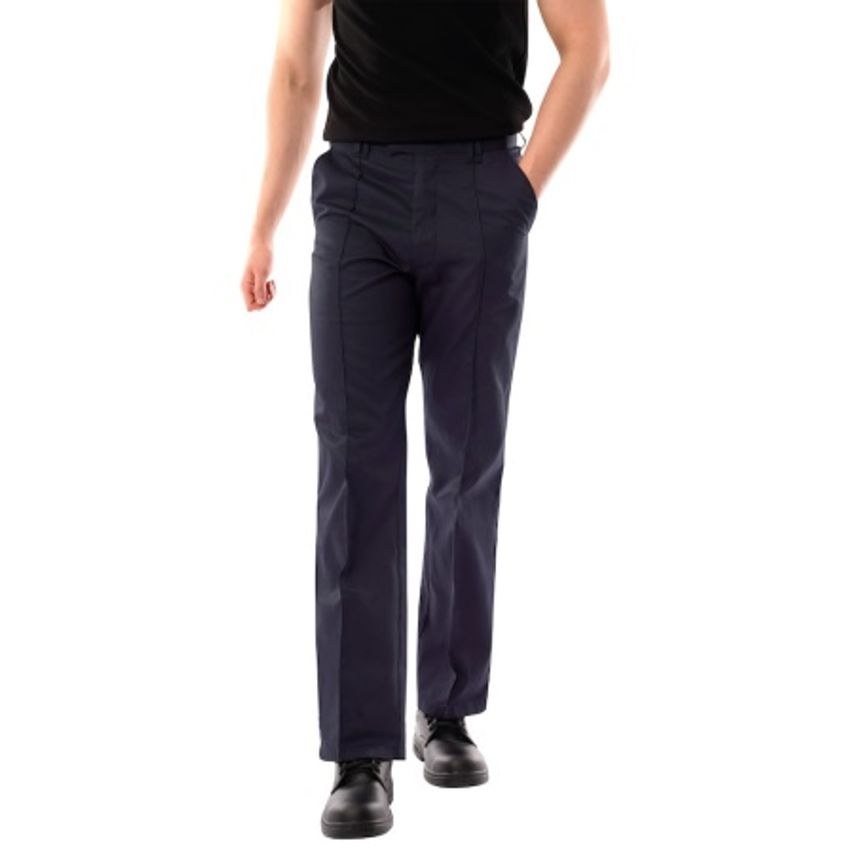WORK IN STYLE Men's Navy Blue Polyester Cotton Work Trousers Size 40inch Waist R