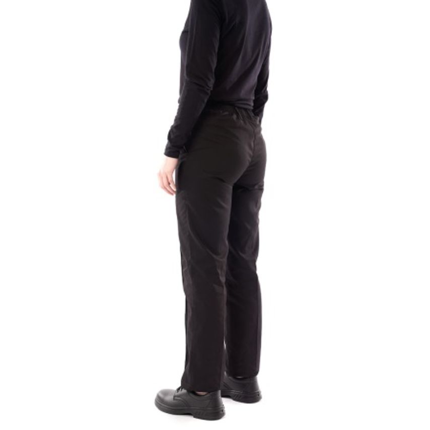 WORK IN STYLE Ladies Black Polyester Cotton Work Trousers Size 10 Regular Leg