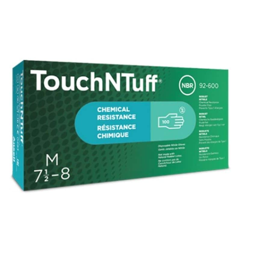 Ansell TouchNTuff Green Nitrile Gloves - - Pack of 100