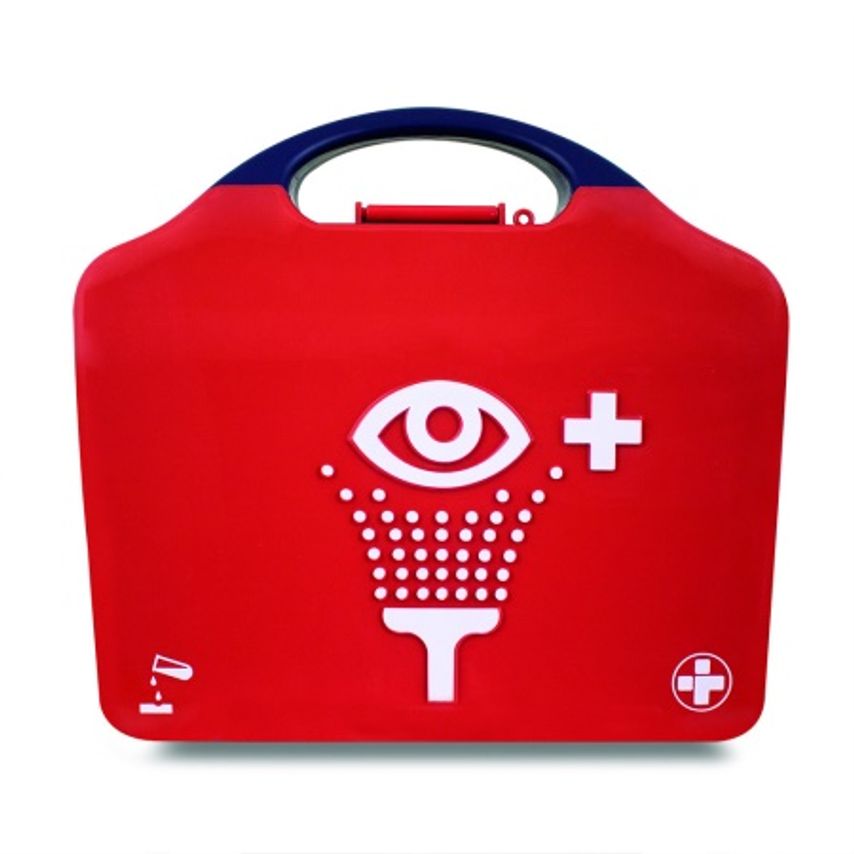 Redcap Eye Wash and Skin Flush Kit for Acid/Alkali Splasheset (2x500ml/2x20mlpods/2xEye Pads/Mirror)