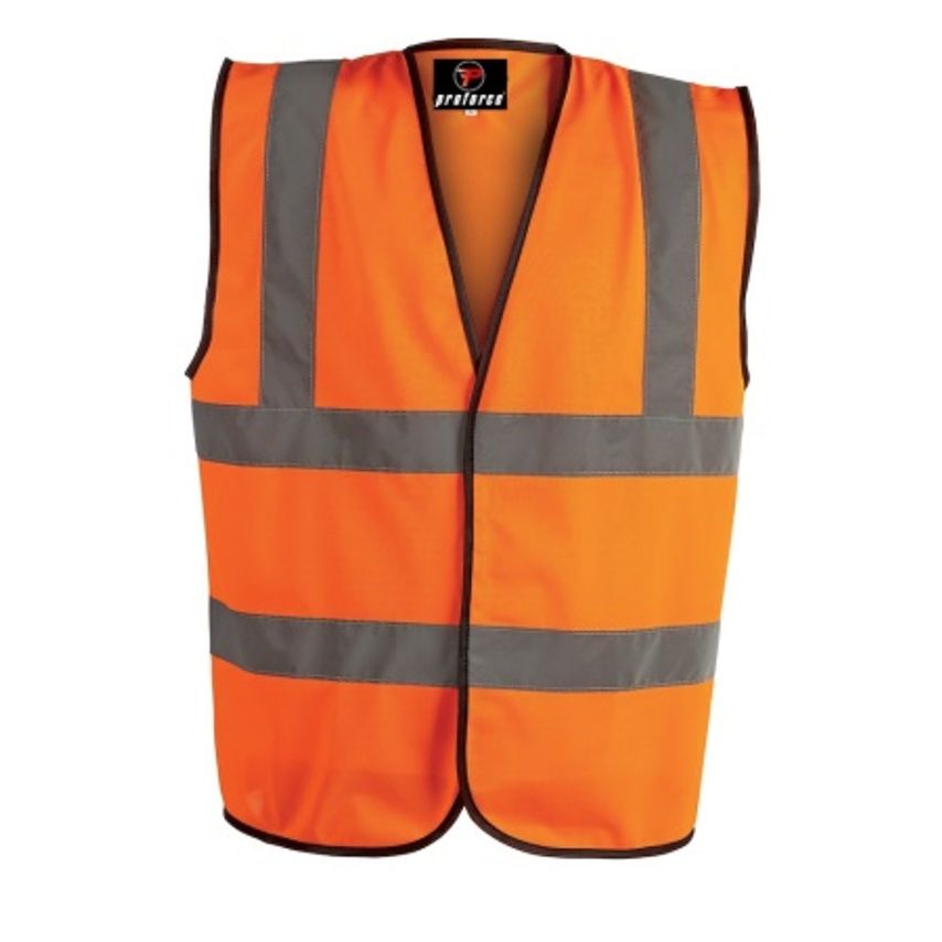 Orange Hi-Vis Waistcoat Velcro Fastning Medium - Pack of 10