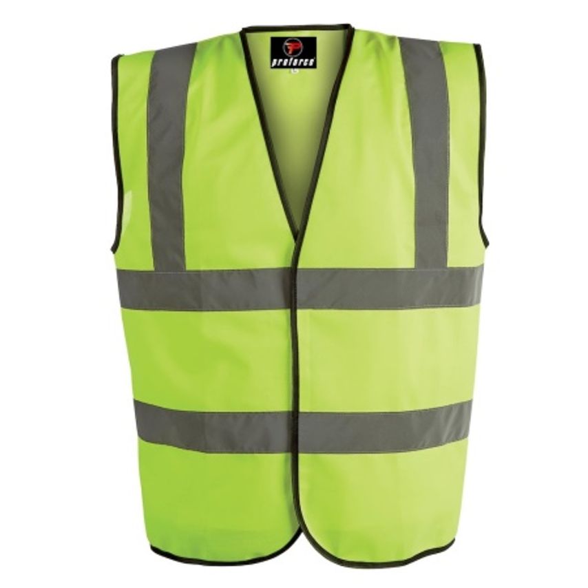 Yellow Hi-Vis Waistcoat Velcro Fastning Medium - Pack of 10