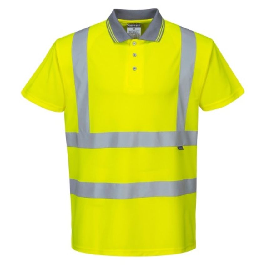 Portwest Men's Yellow Hi-Vis Short Sleeve Polo Shirt Medium