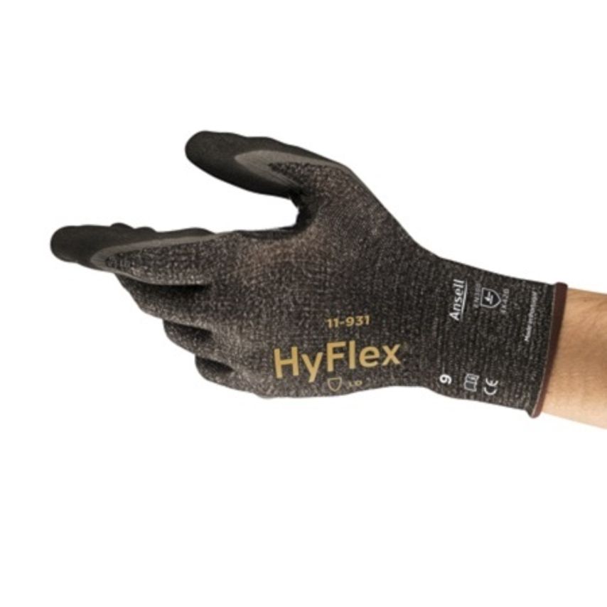 Ansell HyFlex 11-931 Lightweight Cut and Oil Resistant Work Gloves Size 9 L Grey