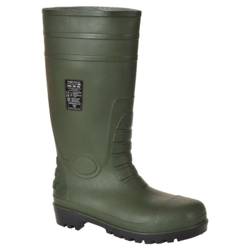 Portwest Full Safety Green Wellington Boots Size 4