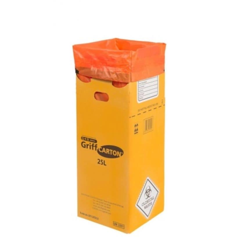 25L Infectious Waste Card Bin - Pack of 10