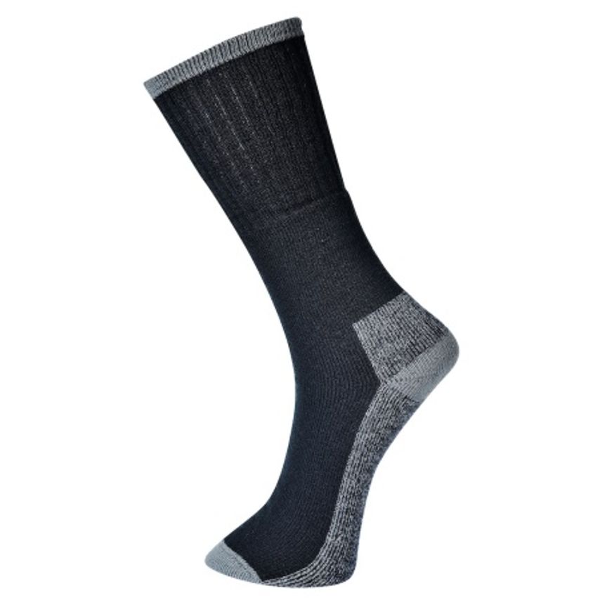 Portwest Pk3 Pairs Work Boot Socks Black Size 44-48 - Pack of 3