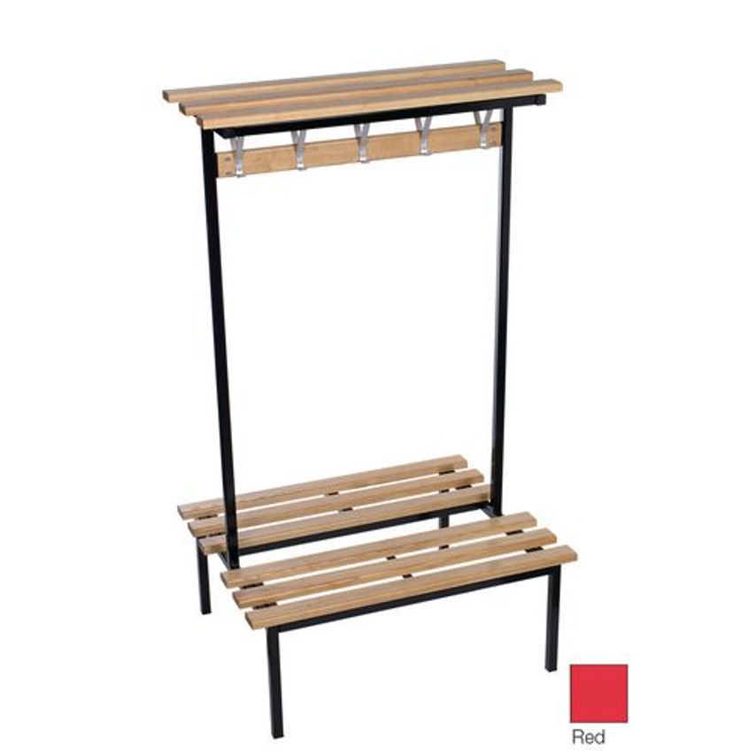 Slingsby Evolve Duo Bench With Wood Top Shelf 3000 x 800mm 28 Hooks - 3 Uprights