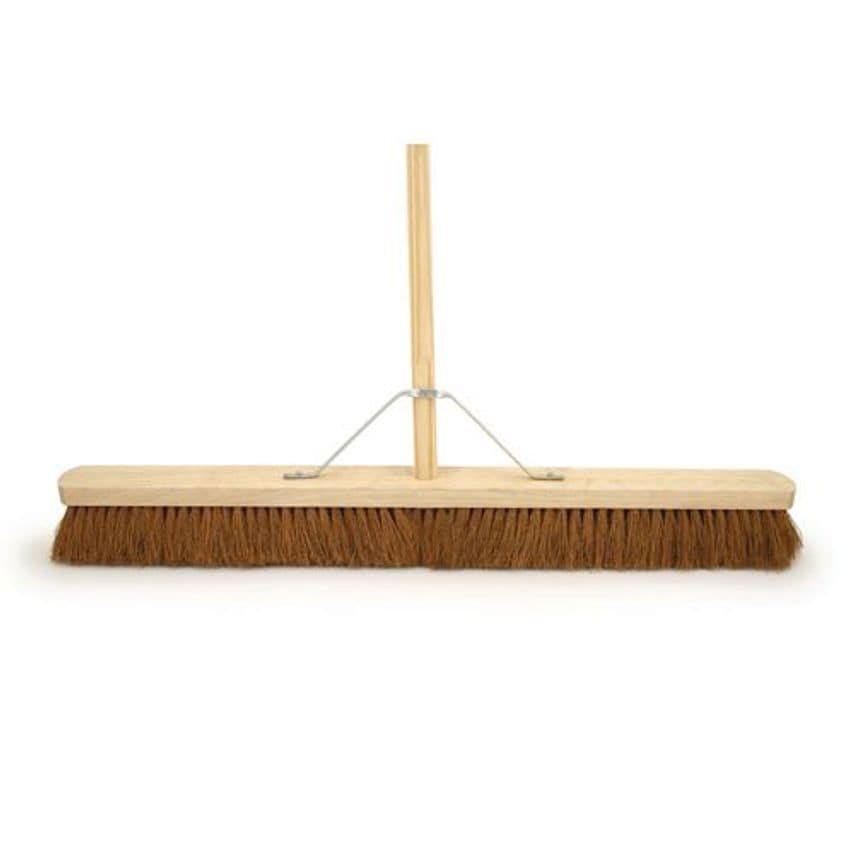 Slingsby 36" Soft Coco Broom Complete With 4'6" Wooden Handle & Metal Support St