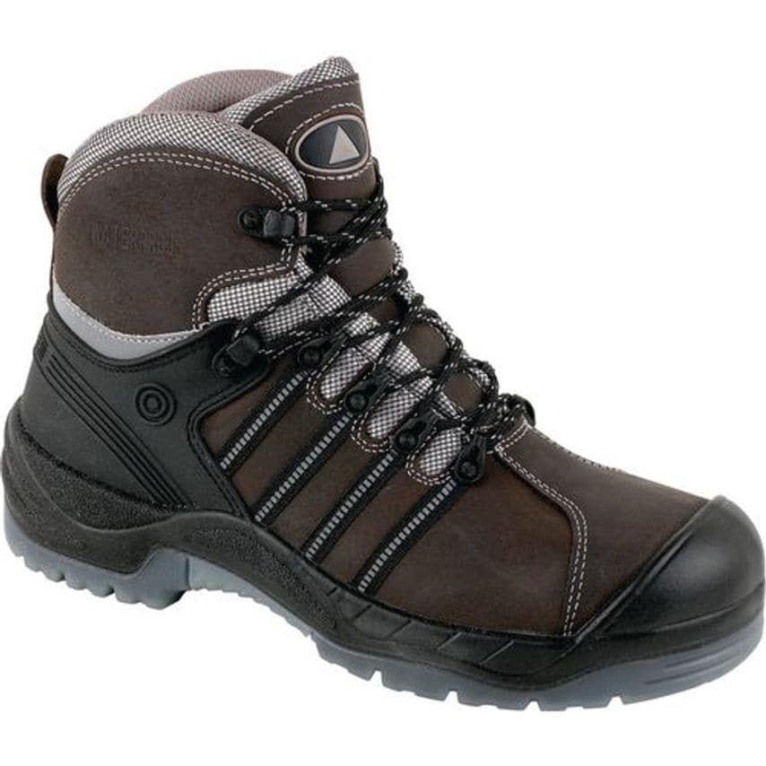Slingsby Nomad Buffalo Leather Safety Boots - Brown, Size 8