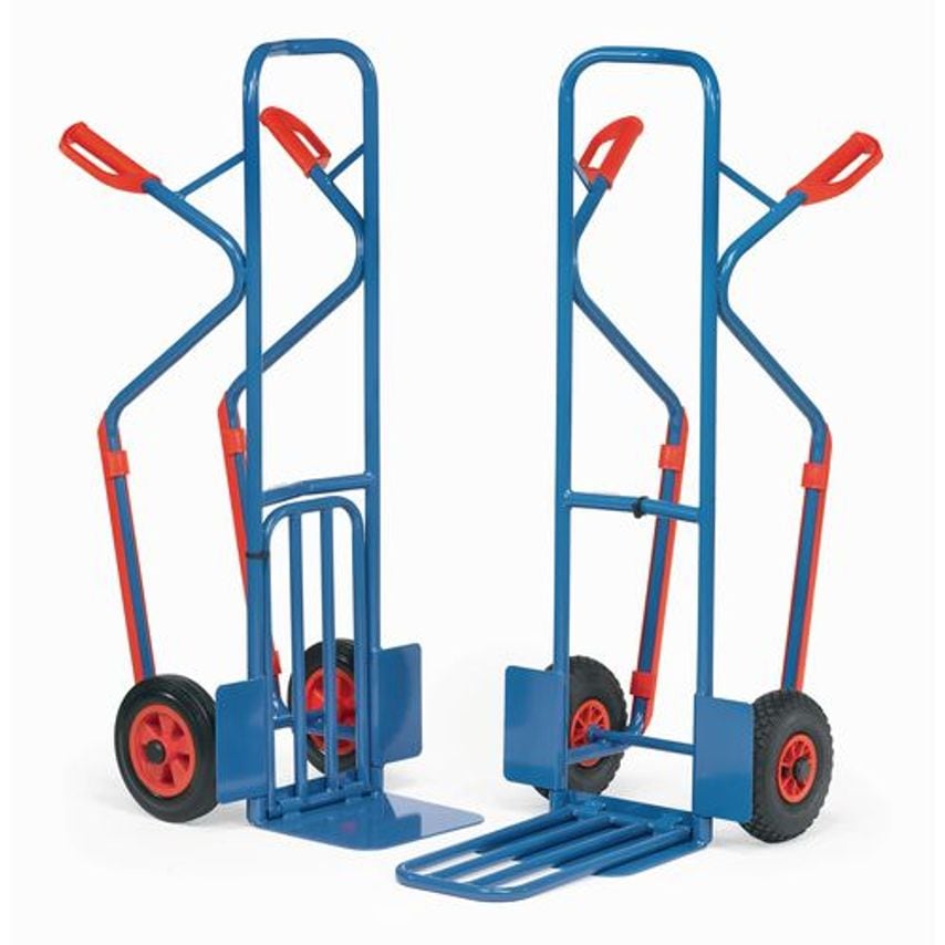 Sack Trucks with Fixed & Folding Footirons, Solid Rubber Tyres